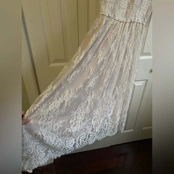 New Aritzia Wilfred Tuberose Dress Lace tiered midi dress - Picture 7 of 11